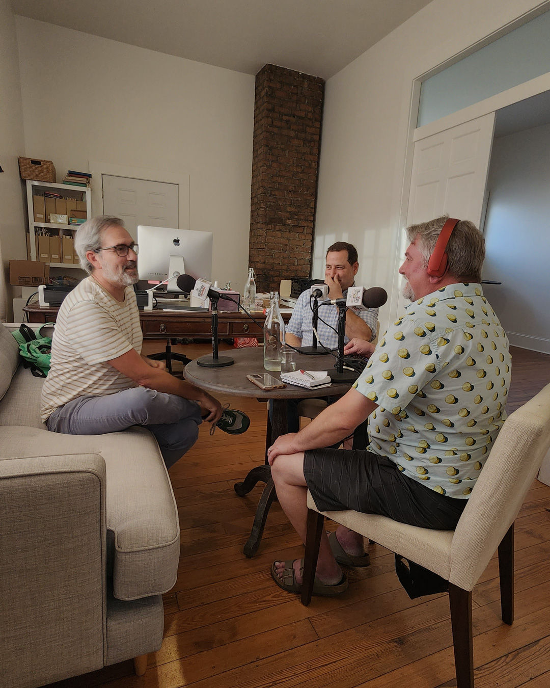 The NOLADrinks Show with Bryan Dias – Neal and Kirk of Cure Co – 2023Ep8. Kirk Estopinal and Neal Bodenheimer of Cure Co. and Bryan Dias of The NOLADrinks Show chatting in the offices of Cure Co. in New Orleans.